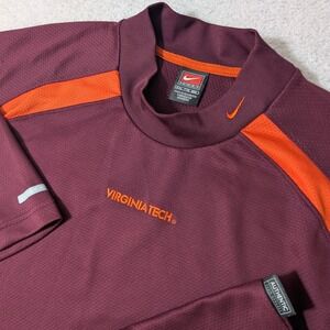 Nike Virginia Tech Shirt Mens XXL Maroon Orange Sphere Dry Stretch 14064X